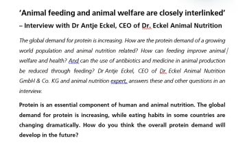 ‘Animal feeding and animal welfare are closely interlinked’